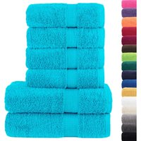 6 tlg. Premium-Handtuch-Set solund Türkis 600 g/m² Vidaxl von VIDAXL
