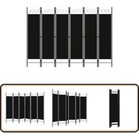 6-tlg. Raumteiler Schwarz 240 x 180 cm - Raumteiler - Dekorationsartikel - Wohnzimmerdeko - Trennwandsystem - Privacy Screen von VIDAXL