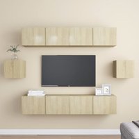 Vidaxl - 6-tlg. TV-Schrank-Set Sonoma-Eiche Holzwerkstoff von VIDAXL
