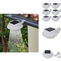 Vidaxl - 6x Außenlampe Sonnenlichtset Zaunlicht Dachrinne-Licht weiß - led Solarleuchte - Gartenbeleuchtung - Außenscheinwerfer - Terrasse von VIDAXL