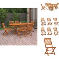 Vidaxl - 7-tlg. Garten-Essgruppe 180x90x75 cm Massivholz Akazie - Gartenmöbel - Essgruppe - Akazienholz - Outdoor Möbel - Gartentisch von VIDAXL