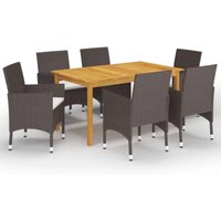 7-tlg. Garten-Essgruppe mit Kissen Braun Vidaxl 7-tlg. Garten-Essgruppe mit Kissen Braun Vidaxl von VIDAXL