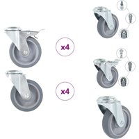 Vidaxl - 8 Stk. Lenkrollen mit Rückenloch 100 mm - Lenkrolle - Lenkrollen - Schwenkrolle - Schwenkrollen von VIDAXL