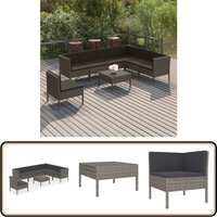 Vidaxl - 8-tlg. Garten-Lounge-Set mit Auflagen Poly Rattan Grau - Gartensortiment - Loungemöbel - Gartenloungeset - Outdoormöbel - Rattanmöbel Vidaxl - 8-tlg. Garten-Lounge-Set mit Auflagen Poly Rattan Grau - Gartensortiment - Loungemöbel - Gartenloungeset - Outdoormöbel - Rattanmöbel von VIDAXL