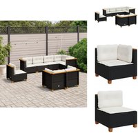 Vidaxl - 8-tlg. Garten-Sofagarnitur mit Kissen Schwarz Poly Rattan - Gartengestell - Gartenmöbelset - Outdoor Möbel - Lounge Set - Rattan Sofa Vidaxl - 8-tlg. Garten-Sofagarnitur mit Kissen Schwarz Poly Rattan - Gartengestell - Gartenmöbelset - Outdoor Möbel - Lounge Set - Rattan Sofa von VIDAXL