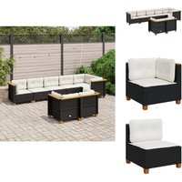 Vidaxl - 8-tlg. Garten-Sofagarnitur mit Kissen Schwarz Poly Rattan - Gartengestell - Gartenmöbelset - Outdoor Möbel - Lounge Set - Rattan Sofa Vidaxl - 8-tlg. Garten-Sofagarnitur mit Kissen Schwarz Poly Rattan - Gartengestell - Gartenmöbelset - Outdoor Möbel - Lounge Set - Rattan Sofa von VIDAXL