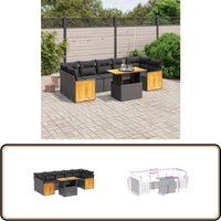 Vidaxl - 8-tlg. Garten-Sofagarnitur mit Kissen Schwarz Poly Rattan - Gartensorte - Esszimmergarnitur - Lounge Set - Outdoor Möbel - Gartenmöbelset Vidaxl - 8-tlg. Garten-Sofagarnitur mit Kissen Schwarz Poly Rattan - Gartensorte - Esszimmergarnitur - Lounge Set - Outdoor Möbel - Gartenmöbelset von VIDAXL