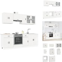 Vidaxl - 8-tlg. Küchenschrank-Set Kalmar Hochglanz-Weiß Holzwerkstoff - Küchenschrank-Set - Küchenschrank-Sets - Küchenzeile Einbauküche von VIDAXL