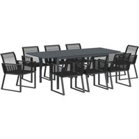 Garten Essgruppe 9 pcs Schwarz Poly Rattan Vidaxl von VIDAXL
