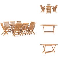 Vidaxl - 9-tlg. Garten-Essgruppe Klappbar Massivholz Teak - Teakholzmöbel - Gartenmöbel - Essgruppen - Outdoor Möbel - Klapptisch Vidaxl - 9-tlg. Garten-Essgruppe Klappbar Massivholz Teak - Teakholzmöbel - Gartenmöbel - Essgruppen - Outdoor Möbel - Klapptisch von VIDAXL