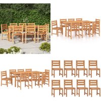 9-tlg. Garten-Essgruppe Massivholz Teak - Gartenmöbel - Essgruppe - Teakholz - Outdoor Möbel - Gartentisch - Home & Living von VIDAXL