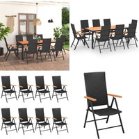 Vidaxl - 9-tlg. Garten-Essgruppe Schwarz und Braun - Gartenmöbel Set - Garten Essgruppe - Rattan Gartenmöbel - Aluminium Gartenmöbel - Wetterfestes Vidaxl - 9-tlg. Garten-Essgruppe Schwarz und Braun - Gartenmöbel Set - Garten Essgruppe - Rattan Gartenmöbel - Aluminium Gartenmöbel - Wetterfestes von VIDAXL