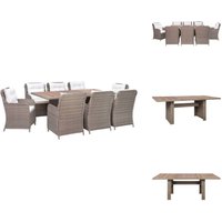 Vidaxl - 9-tlg. Garten-Essgruppe mit Auflagen Poly Rattan Braun - Esszimmergarnitur - Gartenmöbelset - Outdoor Möbel - Rattan Gartenmöbel Vidaxl - 9-tlg. Garten-Essgruppe mit Auflagen Poly Rattan Braun - Esszimmergarnitur - Gartenmöbelset - Outdoor Möbel - Rattan Gartenmöbel von VIDAXL