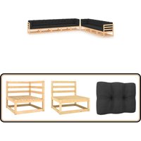 Vidaxl - 9-tlg. Garten-Lounge-Set mit Kissen Massivholz Kiefer - Gartenmöbel Set - Loungesessel - Rattan Möbel - Kiefernholzmöbel - Gartenloungeset Vidaxl - 9-tlg. Garten-Lounge-Set mit Kissen Massivholz Kiefer - Gartenmöbel Set - Loungesessel - Rattan Möbel - Kiefernholzmöbel - Gartenloungeset von VIDAXL