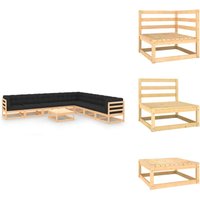 Vidaxl - 9-tlg. Garten-Lounge-Set mit Kissen Massivholz Kiefer - Gartenmöbel Set - Loungesessel - Rattan Möbel - Kiefernholzmöbel - Gartenloungeset Vidaxl - 9-tlg. Garten-Lounge-Set mit Kissen Massivholz Kiefer - Gartenmöbel Set - Loungesessel - Rattan Möbel - Kiefernholzmöbel - Gartenloungeset von VIDAXL