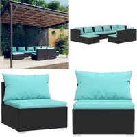 Vidaxl - 9-tlg. Garten-Lounge-Set mit Kissen Schwarz Poly Rattan - Garten Lounge Set - Outdoor Möbel - Terrasse Möbeln - Rattan Gartenmöbel Vidaxl - 9-tlg. Garten-Lounge-Set mit Kissen Schwarz Poly Rattan - Garten Lounge Set - Outdoor Möbel - Terrasse Möbeln - Rattan Gartenmöbel von VIDAXL