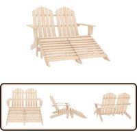 Adirondack-Gartenbank 2-Sitzer mit Fußteil Tannenholz - Adirondack Stuhl - Gartenstuhl - Holz Gartenmöbel - Esszimmer Stühle - Terrassen Möbel von VIDAXL