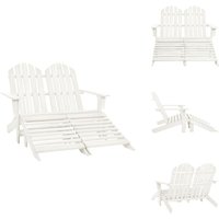 Vidaxl - Adirondack-Gartenbank 2-Sitzer mit Fußteil Tannenholz Weiß - Gartenstuhl - Adirondack Stuhl - Holz Gartenmöbel - Tannenholzmöbel - Gartenbank von VIDAXL