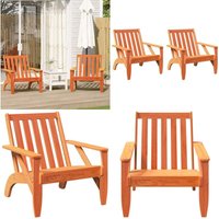 Vidaxl - Adirondack-Gartenstühle 2 Stk. Wachsbraun Massivholz Kiefer von VIDAXL