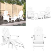 Vidaxl - Adirondack-Gartenstühle mit Hocker & Tisch hdpe Weiß - Gartenstühle - Adirondack Stühle - Outdoor Möbel - Gartenmöbel Set - Gartenlounge Vidaxl - Adirondack-Gartenstühle mit Hocker & Tisch hdpe Weiß - Gartenstühle - Adirondack Stühle - Outdoor Möbel - Gartenmöbel Set - Gartenlounge von VIDAXL