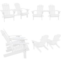 Vidaxl - Adirondack-Gartenstühle mit Tisch Massivholz Tanne Weiß - Adirondack Stuhl - Gartenstuhl - Holz Gartenmöbel - Esszimmer Stühle Vidaxl - Adirondack-Gartenstühle mit Tisch Massivholz Tanne Weiß - Adirondack Stuhl - Gartenstuhl - Holz Gartenmöbel - Esszimmer Stühle von VIDAXL