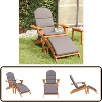 Adirondack-Gartenstuhl mit Fußstütze Massivholz Akazie - Gartenstuhl - Loungeset - Outdoor Möbel - Esszimmerset - Gartenmöbel von VIDAXL
