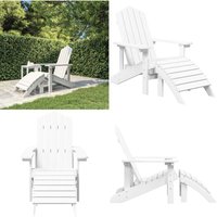 Adirondack-Gartenstuhl mit Fußstütze hdpe Weiß - Adirondack Sessel - Gartenstuhl - Outdoor Möbel - Gartenmöbel - Polyethylen Gartenstuhl - Home & Adirondack-Gartenstuhl mit Fußstütze hdpe Weiß - Adirondack Sessel - Gartenstuhl - Outdoor Möbel - Gartenmöbel - Polyethylen Gartenstuhl - Home & von VIDAXL