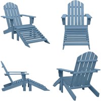 Vidaxl - Adirondack-Gartenstuhl mit Fußteil Massivholz Tanne Blau - Gartenstuhl - Holz Gartenstuhl - Adirondack Stuhl - Outdoor Möbel - Balkonmöbel von VIDAXL