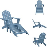 Vidaxl - Adirondack-Gartenstuhl mit Fußteil Massivholz Tanne Blau - Gartenstuhl - Holz Gartenstuhl - Adirondack Stuhl - Outdoor Möbel - Balkonmöbel von VIDAXL