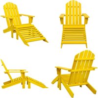 Vidaxl - Adirondack-Gartenstuhl mit Fußteil Massivholz Tanne Gelb - Gartenstuhl - Adirondackstuhl - Holzstuhl - Outdoor Möbel - Terrassentisch - Home von VIDAXL