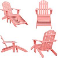 Adirondack-Gartenstuhl mit Fußteil Massivholz Tanne Rosa - Gartenstuhl - Adirondackstuhl - Holzstuhl - Outdoor Möbel - Terrassenmöbel - Home & Living von VIDAXL