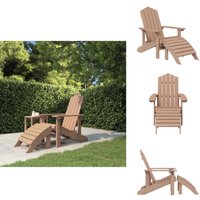 Vidaxl - Adirondack-Gartenstuhl mit Fußteil hdpe Braun - Adirondack Sessel - Gartenstuhl - Outdoor Möbel - Balkonmöbel - Gartenmöbel Set von VIDAXL