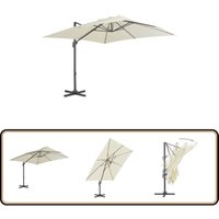 Vidaxl - Ampelschirm mit Aluminium-Mast 300x300 cm Sandweiß - Sonnenschirm - Garten - Terrassenüberdachung - UV-Schutz - Polyester von VIDAXL