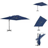 Ampelschirm mit Aluminium-Mast 4x3 m Azurblau - Gartenschirm - Sonnenschirm - Ampelschirm - Outdoor Möbel - Garten Dekoration Ampelschirm mit Aluminium-Mast 4x3 m Azurblau - Gartenschirm - Sonnenschirm - Ampelschirm - Outdoor Möbel - Garten Dekoration von VIDAXL