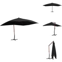 Ampelschirm mit Holz-Mast 400x300 cm Schwarz - Gartenschirm - Sonnenschirm - Ampelschirm - Markise - Terrassenüberdachung von VIDAXL
