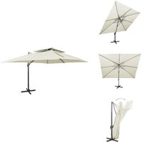 Ampelschirm mit Lüftung 400x300 cm Sandweiß - Freischwingender Sonnenschirm - Sonnenschirm Freischwingend - Freischwinger Sonnenschirm - Sonnenschirm Ampelschirm mit Lüftung 400x300 cm Sandweiß - Freischwingender Sonnenschirm - Sonnenschirm Freischwingend - Freischwinger Sonnenschirm - Sonnenschirm von VIDAXL