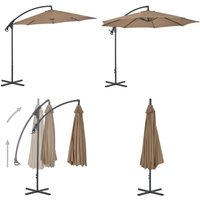 Ampelschirm mit Stahl-Mast 300 cm Taupe - Ampelschirm - Sonnenschirm - Gartenmöbel - Outdoor Möbel - Stahlschirm - Home & Living Ampelschirm mit Stahl-Mast 300 cm Taupe - Ampelschirm - Sonnenschirm - Gartenmöbel - Outdoor Möbel - Stahlschirm - Home & Living von VIDAXL