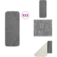 Vidaxl - Antirutsch Stufenmatten 15 Stk. 60x25 cm Grau Rechteckig - Treppenmatte - Trittsicherheit - Anti-Rutsch - pvc Matten - Haus Deko von VIDAXL