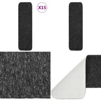 Vidaxl - Antirutsch Stufenmatten 15 Stk. 75x20 cm Anthrazit Rechteckig - Treppenmatte - Anti-Rutschmatte - Treppenläufer - Teppich von VIDAXL
