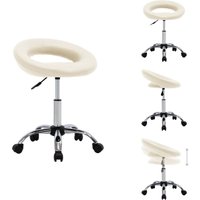 Arbeitshocker auf Rollen Creme Kunstleder - Rollbarer Hocker - Bürostuhl - Höhenverstellbar - Ergonomischer Stuhl - Arbeitsplatzsessel von VIDAXL