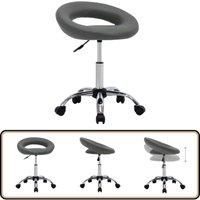 Vidaxl - Arbeitshocker auf Rollen Grau Kunstleder - Bürostuhl - Rollstuhl - Arbeitshocker - Bürobedarf - Ergonomischer Stuhl Vidaxl - Arbeitshocker auf Rollen Grau Kunstleder - Bürostuhl - Rollstuhl - Arbeitshocker - Bürobedarf - Ergonomischer Stuhl von VIDAXL