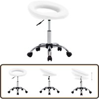 Vidaxl - Arbeitshocker auf Rollen Weiß Kunstleder - Bürostuhl - Sitzhocker - Drehstuhl - Arbeitsstuhl - Bürobedarf Vidaxl - Arbeitshocker auf Rollen Weiß Kunstleder - Bürostuhl - Sitzhocker - Drehstuhl - Arbeitsstuhl - Bürobedarf von VIDAXL