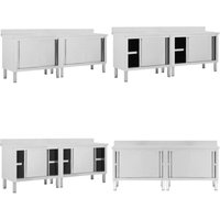 Vidaxl - Arbeitsschränke mit Schiebetüren 2 Stk. 240x50x(95-97) cm Edelstahl - Arbeitsschrank - Arbeitsschränke - Home & Living von VIDAXL