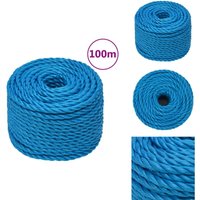 Vidaxl - Arbeitsseil Blau 24 mm 100 m Polypropylen - Arbeiten Seil - Baumaterialien - Polyester Seil - Hochfestes Seil - Tragfähigkeitsseil Vidaxl - Arbeitsseil Blau 24 mm 100 m Polypropylen - Arbeiten Seil - Baumaterialien - Polyester Seil - Hochfestes Seil - Tragfähigkeitsseil von VIDAXL