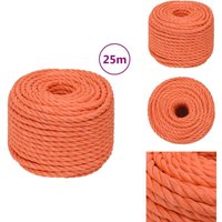 Arbeitsseil Orange 10 mm 25 m Polypropylen - Arbeiten Seil - Orange Seil - Polypropylen Seil - Gartenseil - Baumaterialien von VIDAXL
