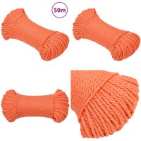 Arbeitsseil Orange 6 mm 50 m Polypropylen - Arbeiten Seil - pp Seil - Polyester Seil - Orange Seil - Baumarkt Zubehör - Home & Living von VIDAXL