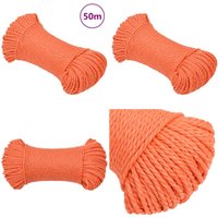 Arbeitsseil Orange 8 mm 50 m Polypropylen - Arbeiten Seil - Orange Seil - Polypropylen Seil - Gartenseil - Baumaterialien - Home & Living von VIDAXL