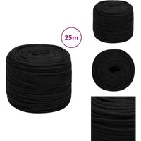 Arbeitsseil Schwarz 10 mm 25 m Polyester - Arbeitseil - Polyester Seil - Schnur - Baumarkt - Gartenseil von VIDAXL