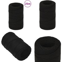 Arbeitsseil Schwarz 2 mm 25 m Polyester - Arbeitseil - Polyester Seil - Geflochtenes Seil - Baumarkt Zubehör - Gartenseil - Home & Living von VIDAXL