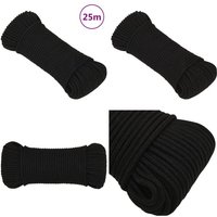 Arbeitsseil Schwarz 4 mm 25 m Polyester - Arbeitseil - Polyester Seil - Geflochtenes Seil - Baumarkt Zubehör - Gartenseil - Home & Living Arbeitsseil Schwarz 4 mm 25 m Polyester - Arbeitseil - Polyester Seil - Geflochtenes Seil - Baumarkt Zubehör - Gartenseil - Home & Living von VIDAXL